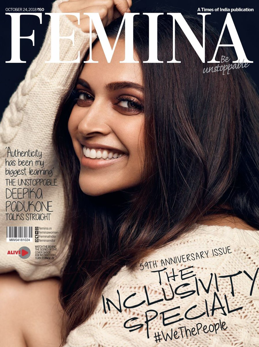 deepikapaddicts's tweet photo. Deepika Padukone graces on Femina India’s 59th anniversary cover. 😍 https://t.co/Wjgr5kBMQe