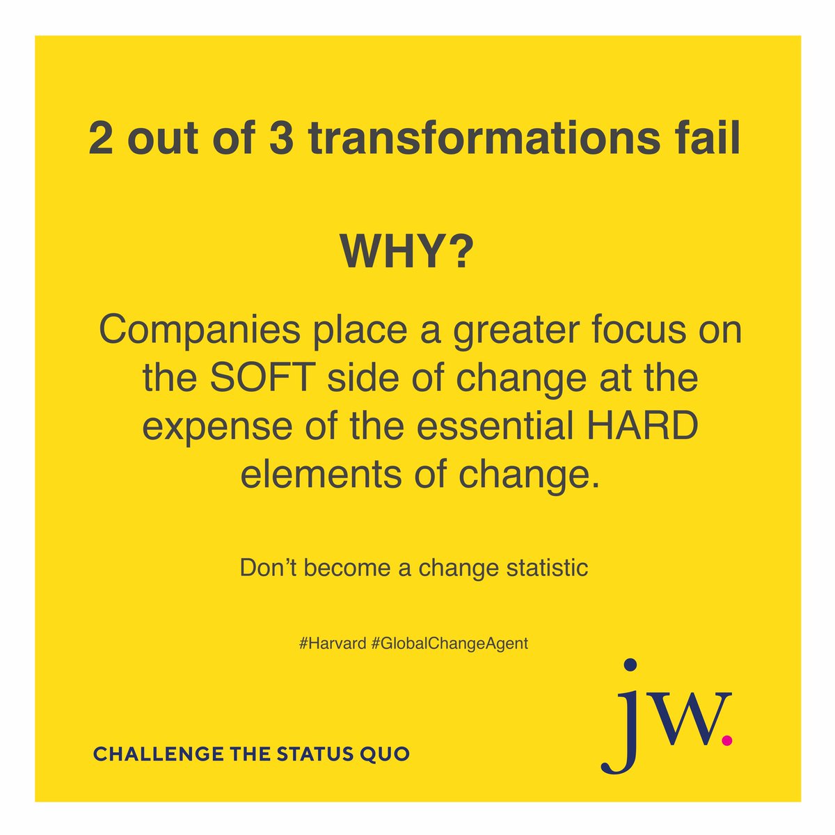 Jo_willoughby1's tweet photo. 2 out of 3 #transformations #fail. Don’t be a #change statistic #harvardtrained #globalchangeagent https://t.co/56F3UL79Ei