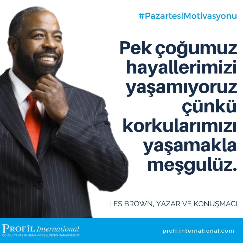 profilint's tweet image. 'Pek çoğumuz hayallerimizi yaşamıyoruz çünkü korkularımızı yaşamakla meşgulüz.'
- Les Brown, Yazar ve Konuşmacı
#ProfilInternational #MondayMotivation #Monday #PazartesiMotivasyonu #Pazartesi #FocusontheGood #iyihaftalar #Personality #Competencies #Success
buff.ly/2QbuLkP