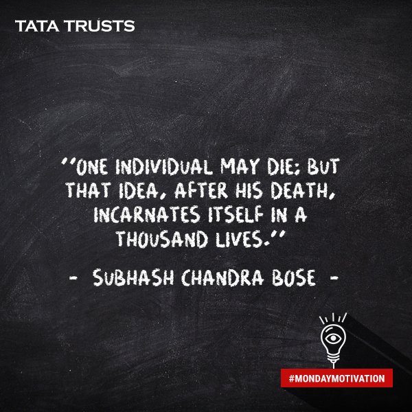 tatatrusts's tweet photo. #MondayMotivation: None of us are too small to make a change… it takes only one individual to set progress in motion. https://t.co/MoW7rADCgP