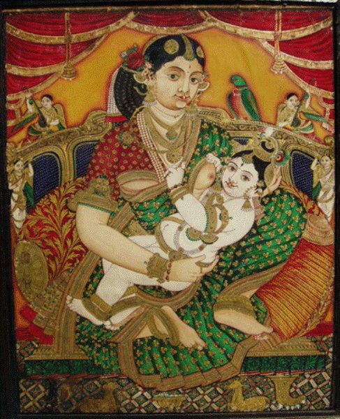 g katyan misra on Twitter: "#Yashoda Maa & #Krishna appear in #Mysore Or  #Tanjore #painting style of #Indianpaintings… https://t.co/odnIVTm0iE"