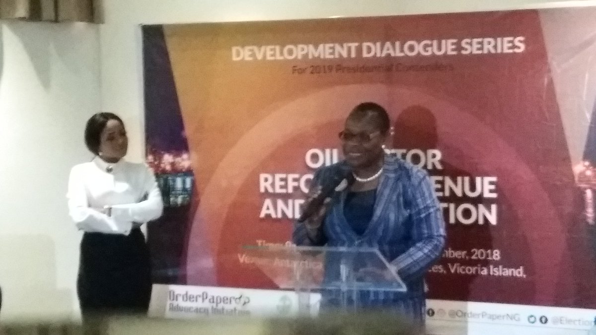 Williams_chi's tweet photo. The day the oil sector is fully deregulated, there are people who will no longer want to be president of Nigeria - Oby Ezekwesili #DevelopmentDialogueSeries @obyezeks at event holding in Eko Hotel & Suites, VI, Lagos, for 2019 Presidential Contenders https://t.co/OmQB1Q4uWd