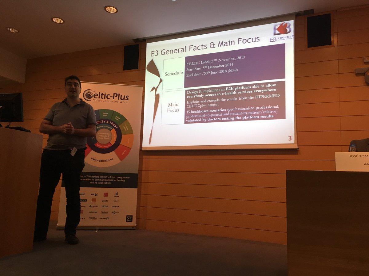 CelticNext's tweet photo. Oscar Chabrera from @Vilynx explains the main achievements of #eHealth #CelticProject @CDTIoficial at #CelticPropDay https://t.co/jXQ6ng9tD3