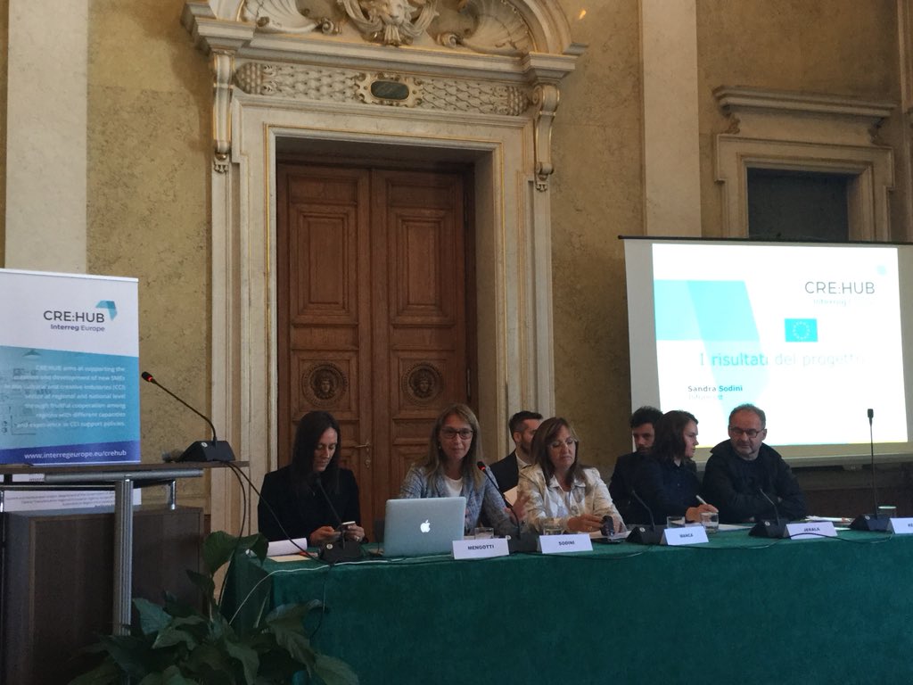 crehub_project's tweet photo. @SandraSodini, Director of @InformestEU, is now talking about the reason why @regioneFVGit has decided to invest on cultural and creative sector, challenging on what CCis are and on what they need #crehub #trieste https://t.co/fNIKYClxlF
