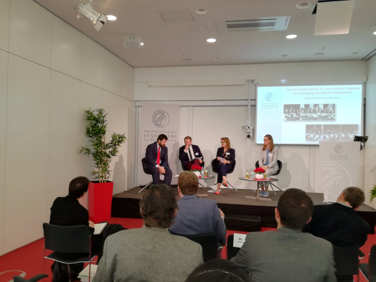 adrianidori's tweet photo. Panel 2:From @maxschrems litigation to the @EU_Commission #NewDeal4Consumers. Discussing #BrusselsI regime in cross-border collective redress w/ Cinzia Peraro,@stephaniegelaw, Janek Nowak in the presence of #ECJ AG Michal Bobek @MPI_Luxembourg https://t.co/s2L1WF6xS2