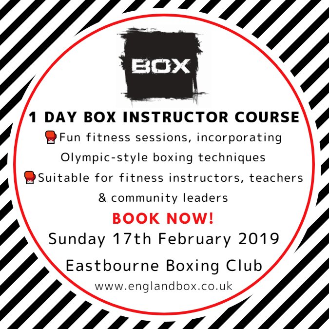 BOXEngland's tweet photo. 💡🤔Why not book onto our @EastbourneBox 1 Day BOX Instructor Course in Spring half term to celebrate National #FitnessDay @activesussex 🥊💪#EBBOX #Fitness2Me 

https://t.co/zgMgo8CamO https://t.co/fH0nYCx0ma