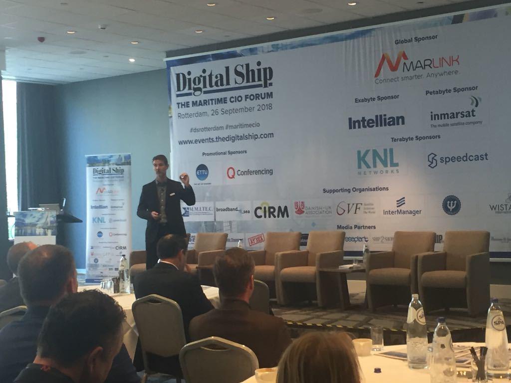 TheDigitalShip's tweet photo. Patrick Decool reminds the Maritime CIO Forum Rotterdam audience that the total global cost of the NotPetya cyber attack was+/-$10 billion, demonstrating the scale of the problems that can be caused by even a relatively simple attack. #cyber #maritimecio #dsrotterdam #cyberaware https://t.co/1Pztg6PHaL