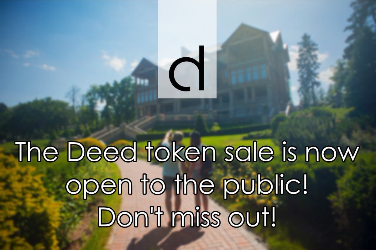 DeedToken's tweet photo. The Deed sale is now open and ongoing! head over to https://t.co/fTHl13TKjh   today and sign up to purchase #Deed token.

You can now use a credit card to purchase Deed tokens and we will even set up a wallet for you! 😉

#Blockchain #Realestate #savings #Deedcoin  #creditcard https://t.co/n6Ig7hjOi9