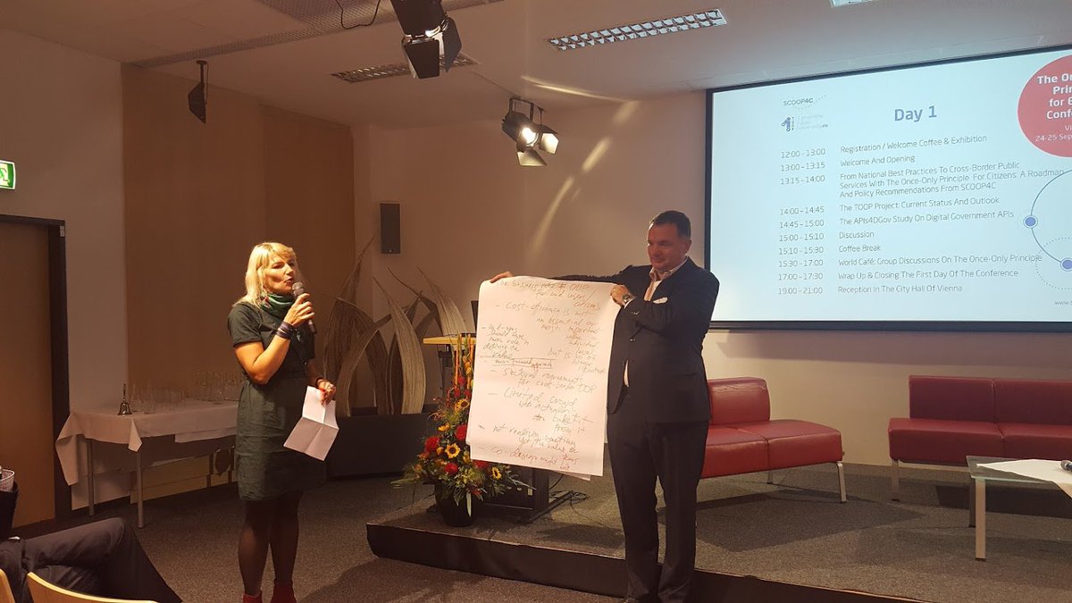 egovacademy's tweet image. Business value of #onceonlyprinciple for end users and benefits and challenges around the implementation were in focus at the @SCOOP4C conference. The biggest challenge are trust building and citizen-centric design of public services.