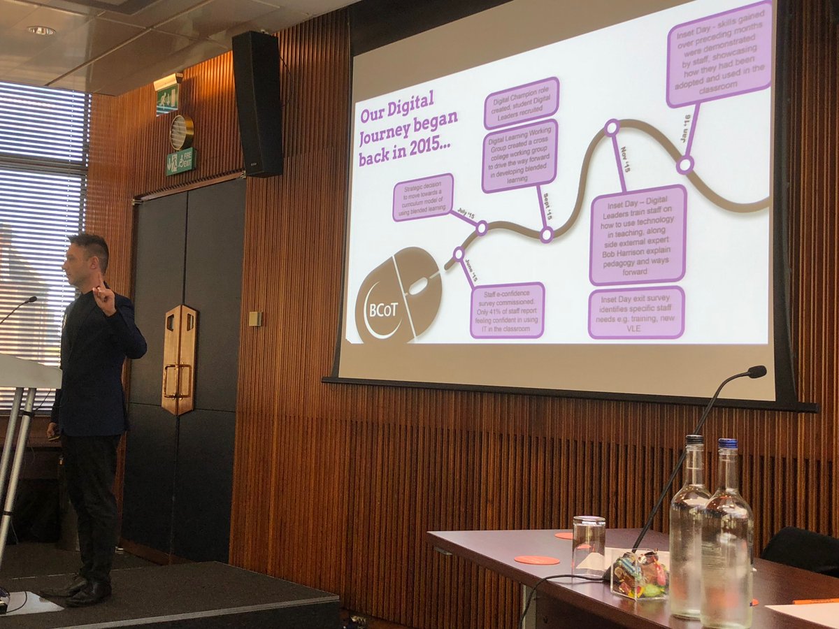 BobHarrisonEdu's tweet photo. @bcotmedia Now sharing the journey @bcot from a low level of digital competence to winner of #Tesfeaward Outstanding use of technology @tesfenews #igfeltag18 https://t.co/2ewQDboIDr