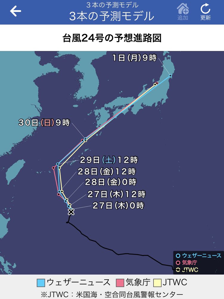 とやまさん On Twitter 3機関とも富山に台風が直撃する予報を出しているぷ Https T Co Kndckugmkj Twitter