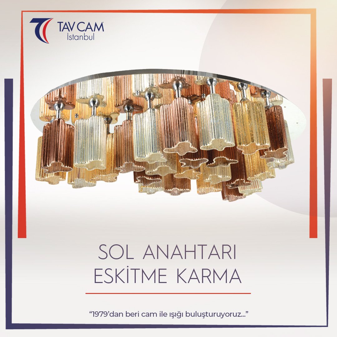 TavcamIstanbul's tweet photo. Rengini sıcak üretim esnasında alan Sol Anahtarı Eskitme Karma Avize 25, muhteşem renkleriyle ihtişamlı bir görüntü oluşturuyor.🎇
►https://t.co/IkZokL9FsY
#tavcamistanbul #gözalıcı #elemeği #solanahtarı #karmaavize #eskitmeavize #handmade #tavcam #avizetasarım #exclusive https://t.co/hQmRSICGRA