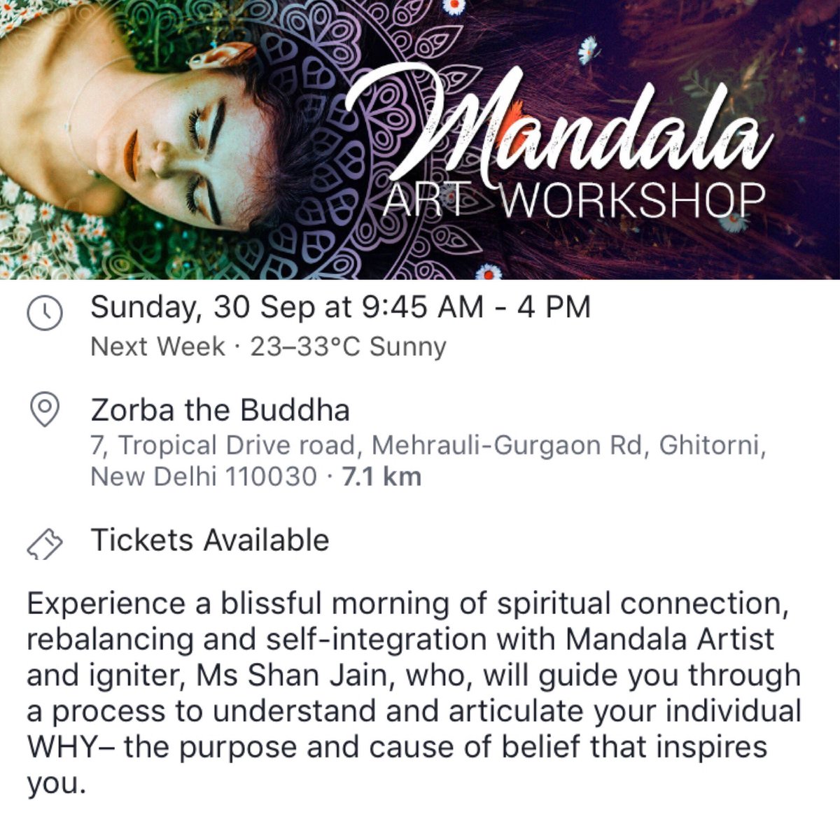 jainshan69's tweet photo. https://t.co/coJgT1ziYX   Join me for a Mandala Art workshop at Zorba the Buddha, Delhi folks.  Take a peek into your inner life and find some intriguing answers to “why’s”.  September 30th, Sunday, 9:30 am to 4 pm. https://t.co/sg2ObZciJo