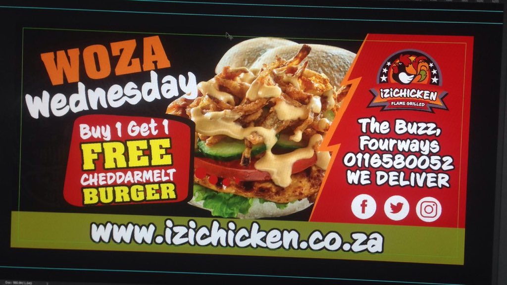 iZiChicken1's tweet photo. #localisMjojo Buy 1 get 1 Free! @iZiChicken1 The Buzz Centre, #fourways #Douglasdale #chicken #cheddamelt #burger https://t.co/2EpiADem6t