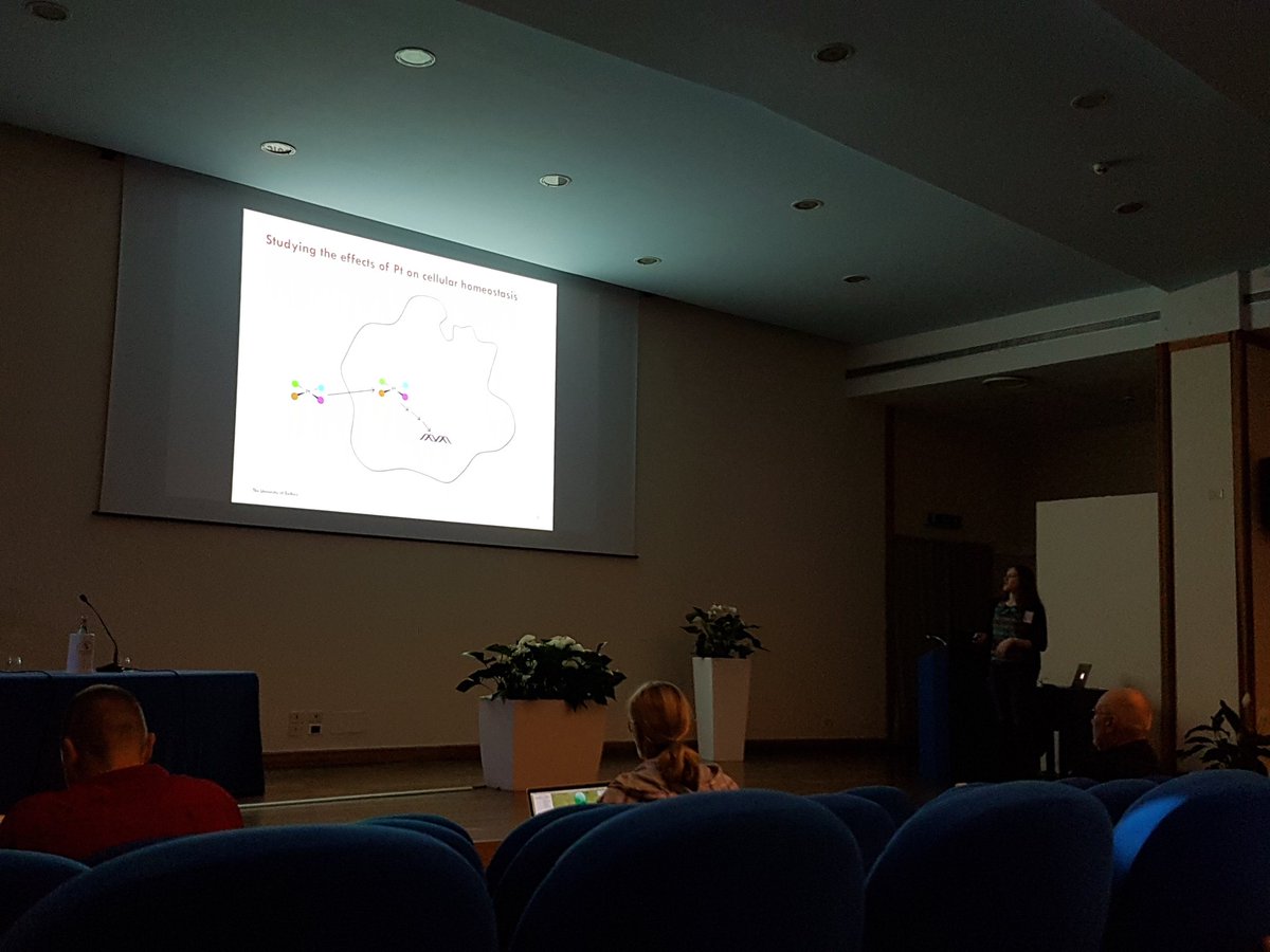 JTHAndres1's tweet photo. And today's session kicks off with @lizjnew speaking about how platinum and copper interact at the cellular level #Copper2018 
(yes, the stage is kept quite dark...) https://t.co/BbgBfyWMGq