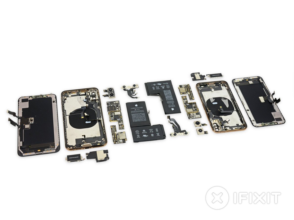 wylsacom's tweet photo. Тут посчитали, сколько iPhone XS Max стоит по компонентам - получилось $443. Это на 256 и в ритейле он стоит $1249. Это ~$806 профита с каждой трубки. 
Аплодирую стоя. https://t.co/2oaLCCmE7S