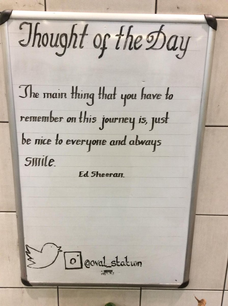 Oval_station's tweet photo. Wednesday 26th September Thought Of The Day From Oval Station https://t.co/PSIT7JD6hg