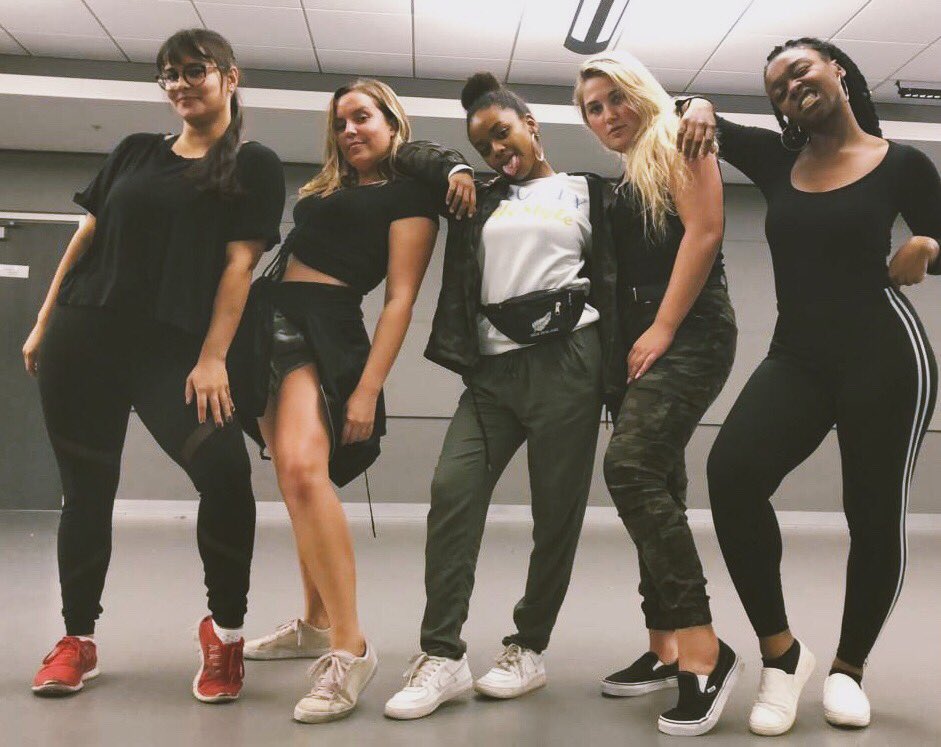 RisleyHannah's tweet photo. How did we all show up to rehearsal matching like this?! I PROMISE this wasn’t planned😂 #UNITY #universalconscious https://t.co/XLcT8G3rpK