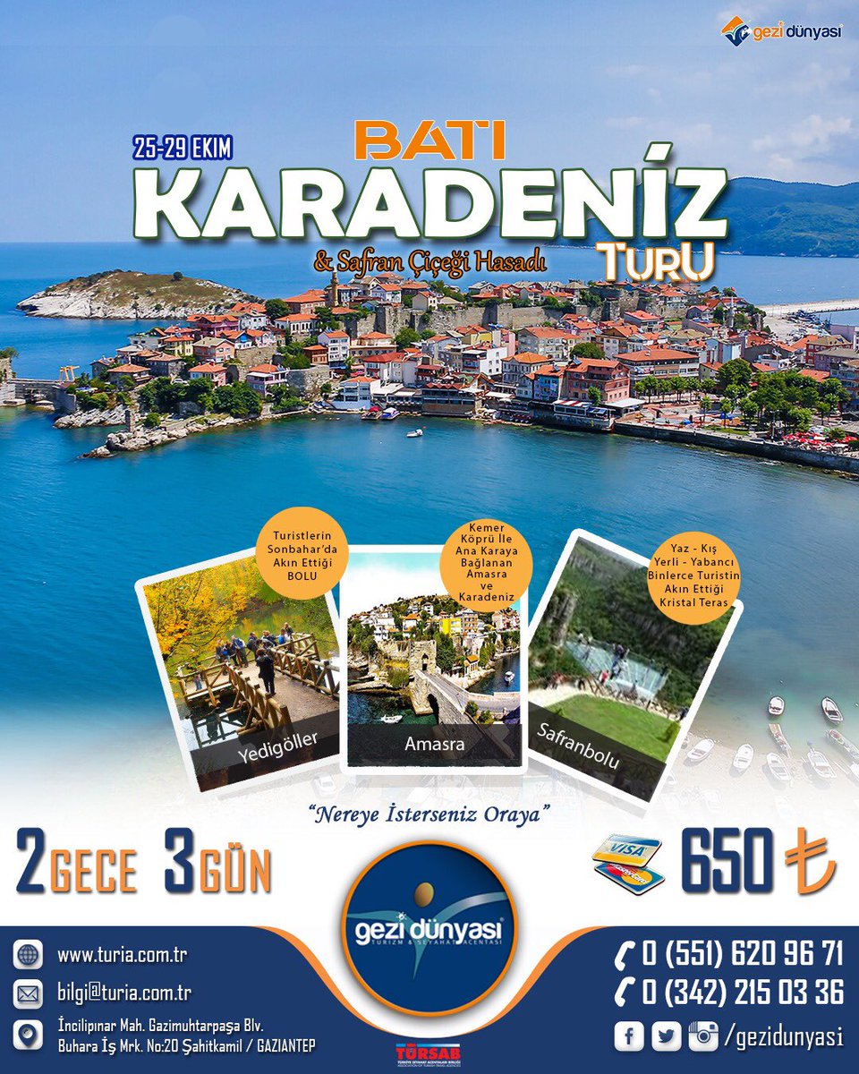 Batı Karadeniz Turu &amp; Safran Çiçeği Hasadı
İletişim: 📞0(551)6209671 #gezidünyası #seyahat #acentesi #gaziantep #gezi #dünyası #turia #turizm #gaziantepgezi #acente #gaziantepçıkışlı #gazianteptur #tur #travel #trip #tour #turiaturizm #gezidunyasi #antep #gaziantep