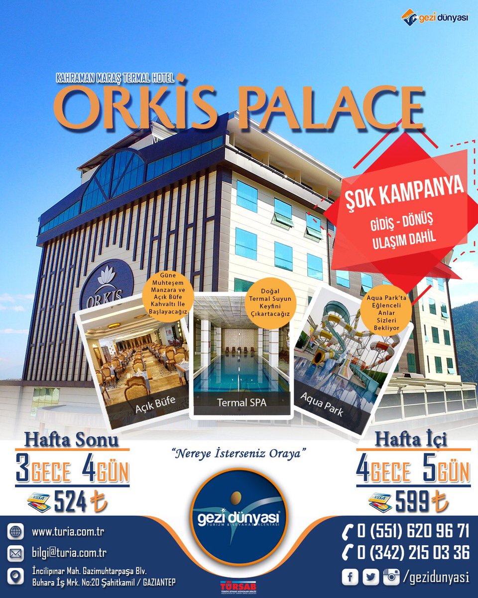 Termal Otelde Kampanya!
Ekim’in ilk iki haftası!
İletişim: 📞0(551)6209671 #gezidünyası #seyahat #acentesi #gaziantep #gezi #dünyası #turia #turizm #gaziantepgezi #acente #gaziantepçıkışlı #gazianteptur #tur #travel #trip #tour #turiaturizm #gezidunyasi #antep #gaziantep