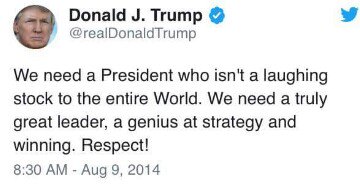 realObonjo's tweet photo. Thanks Donald #Trump #Obonjo https://t.co/0akMz5SOJ4