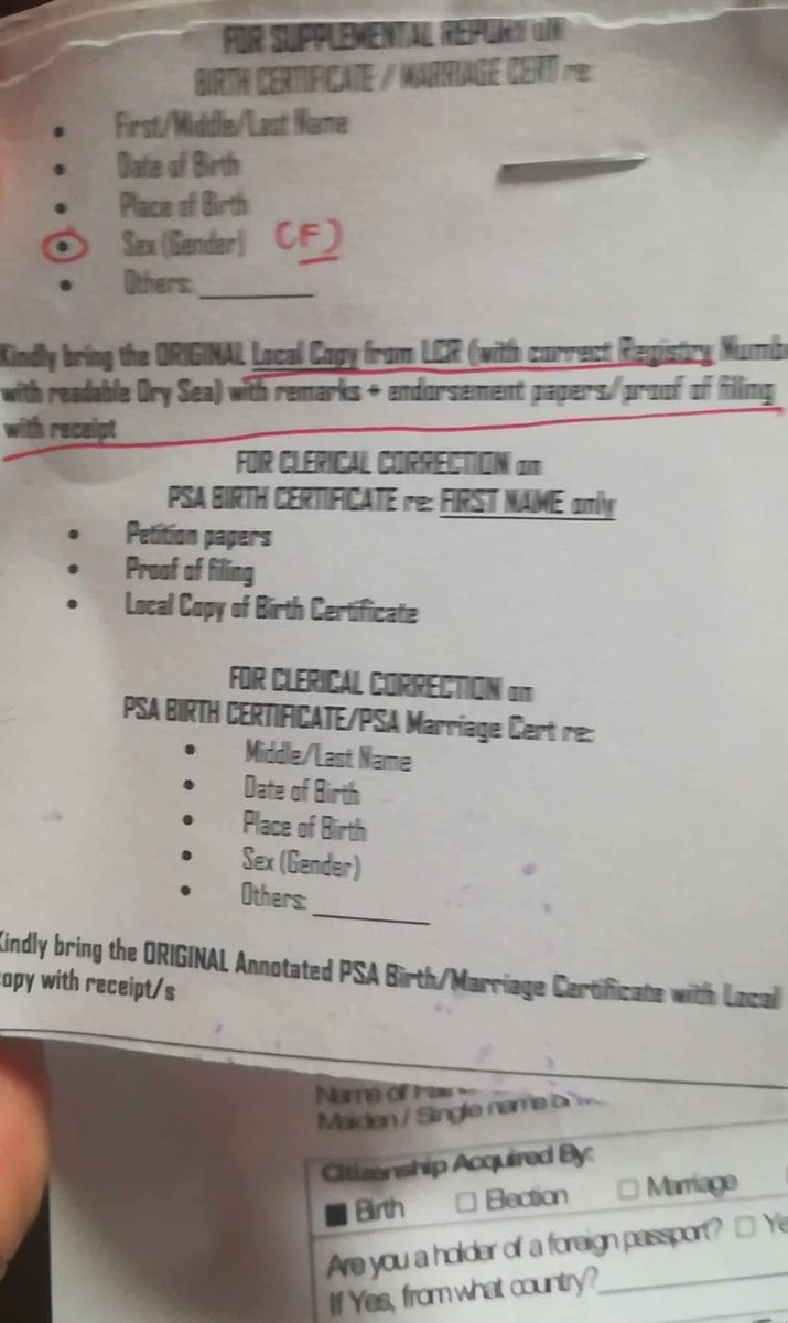 Birth Certificate Cheat Sheet