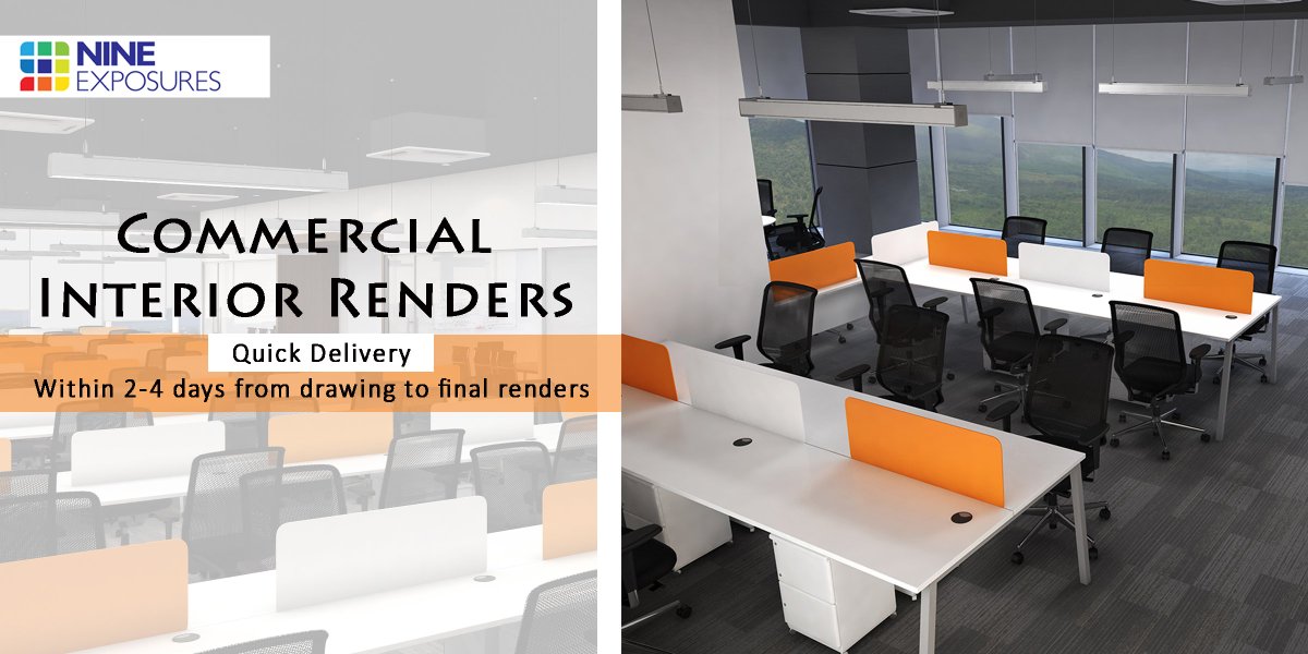 NineExposures's tweet photo. Got new office design? Visualize it in the most realistic way with our #3Dcommercialrendering service in as minimum as two working days. Don’t believe? Get your quick quote today. 
Price starting Rs. 3000 per image for bulk orders.
#OfficeInterior
Call us:- +91 91 6724 1127 https://t.co/pESvE7rDXc