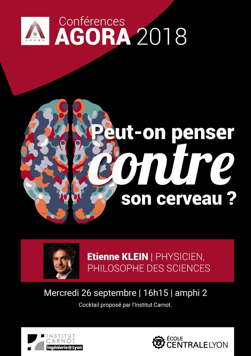 Nous avons l'immense plaisir de recevoir ce jour <a href="/CentraleLyon/">Centrale Lyon</a> le philosophe des sciences <a href="/EtienneKlein/">Etienne KLEIN</a> pour une de nos grandes conférences inaugurales - "Projet Agora" du <a href="/BDE_ECL/">BDE Centrale Lyon</a> 
Le sujet et le débat s'annoncent passionnants !