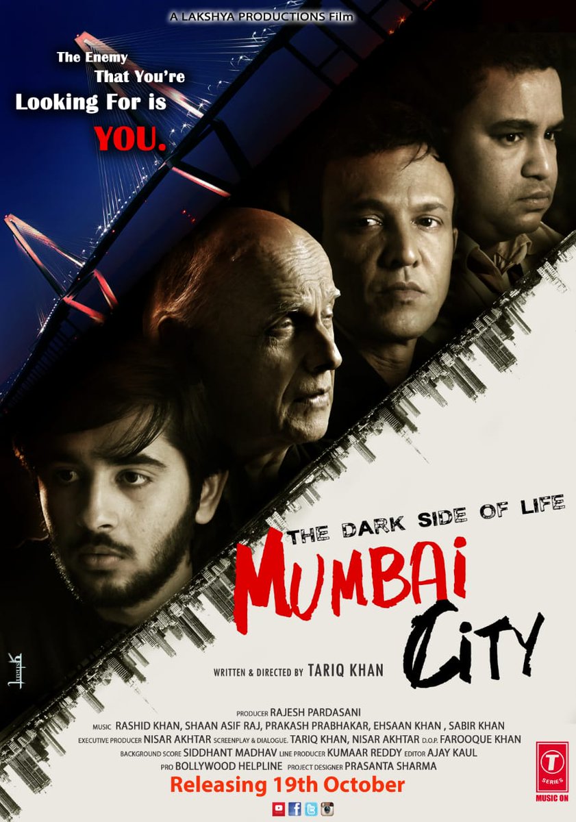 MumbaiFilm's tweet photo. POSTERS ALERT: Check out the posters of the movie #TheDarkSideOfLifeMumbaiCity ft. @MaheshNBhatt, @kaykaymenon02, #NikhilRatnaparkhi, #NehaKhan. Directed by #TariqKhan and movie is releasing on 19th Oct'18.
#MumbaiCity #BollywoodNews #Koimoi https://t.co/gSAkf4Gvap