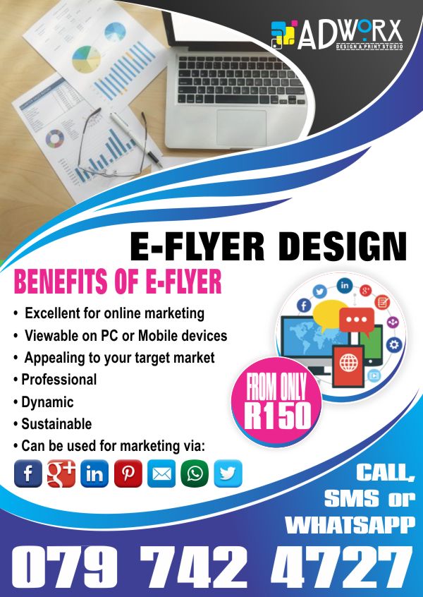 AdWorxDesign's tweet image. Need a professionally designed E-flyer to successfully promote your business?  We can help you design just about anything, anywhere in sunny South Africa!
Call, SMS or WhatsApp 079 742 4727!!!