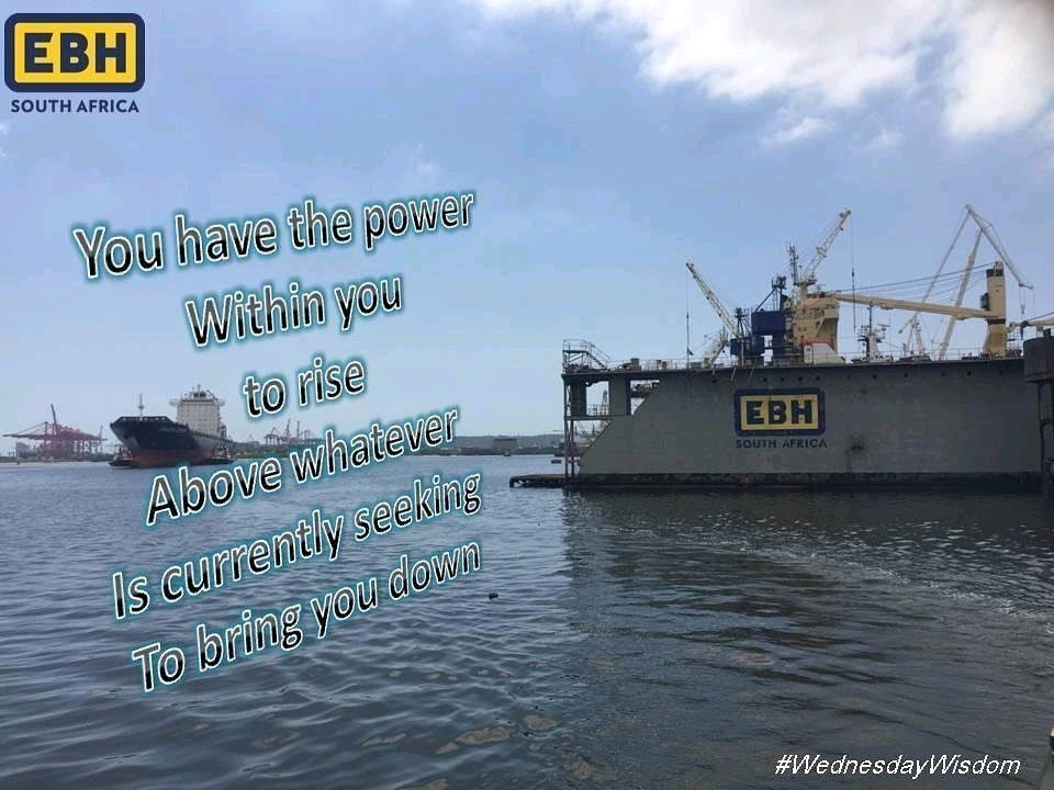 EBHSouthAfrica's tweet photo. Have a supernatural day and an enjoyable week everyone!! π’ββΈ
#EBHSA #WednesdayWisdom #maritime #shipping #dock https://t.co/6ncpQEuH7a