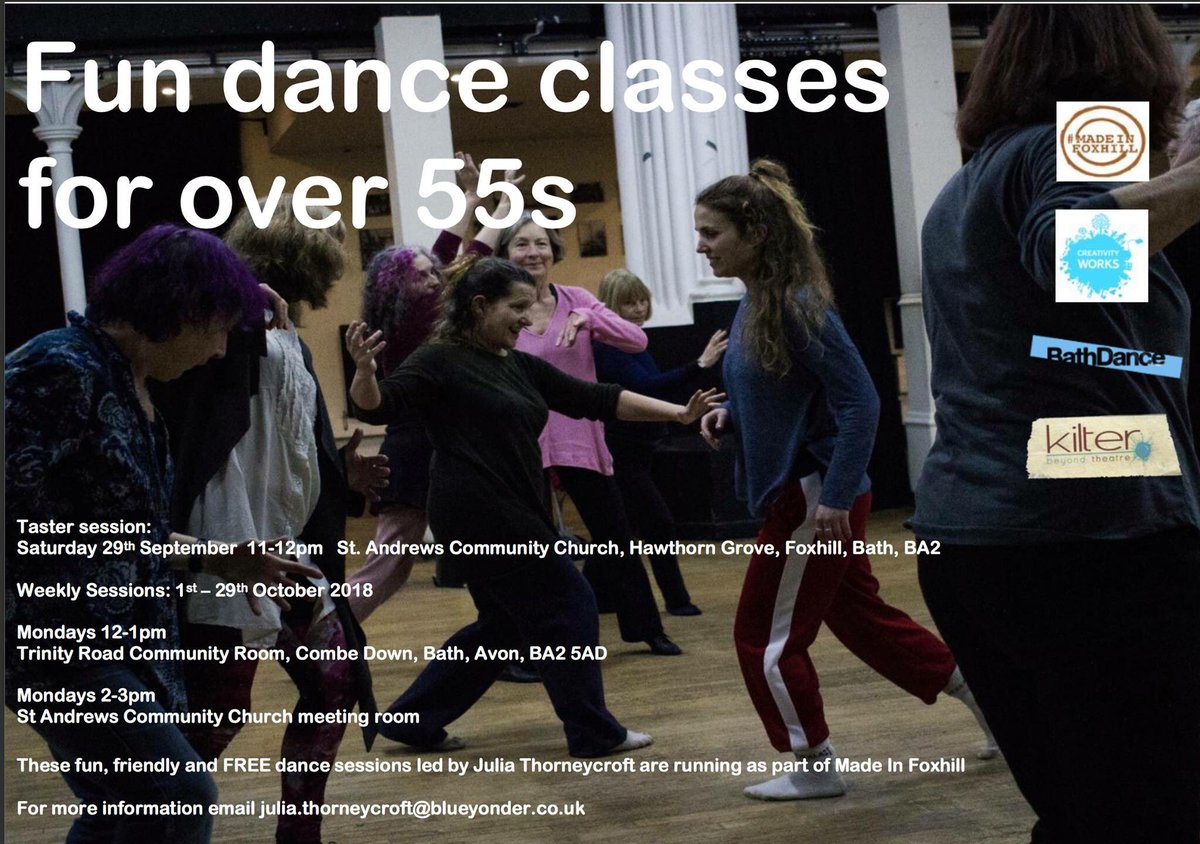 Fun dance classes for those over 55! Escape the troubles and stresses of every day life by coming to a dance class, get your body moving and appeal to the creative side of your brain. Message us or e-mail polly@bathdance.net for details #Bath #Bristol #free