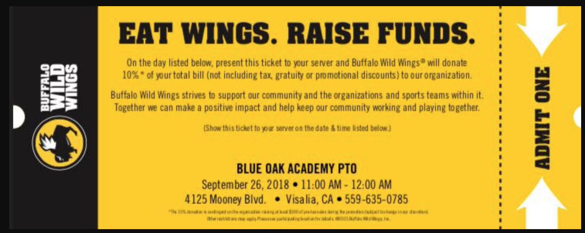 BlueOakAcademy's tweet photo. Fundraiser is open all day 11:00 A.M.-midnight. Bring your family, tell your friends, and neighbors mention the fundraiser and we get paid. https://t.co/4rN6dUtKaA