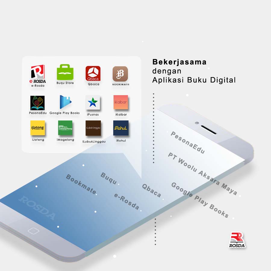 <a href="/ROSDAKARYA/">PT Remaja Rosdakarya</a> bekerja sama dengan aplikasi buku digital:
1. <a href="/Qbaca/">Buku Digital</a> 
2. <a href="/buqu_/">Buqu</a> 
3. <a href="/Bookmate/">Bookmate</a> 
4. <a href="/PesonaEdu/">PesonaEdu</a> 
5. <a href="/GooglePlay/">Google Play</a> Books 
6. PT Woolu Aksara Maya 
#digital #40