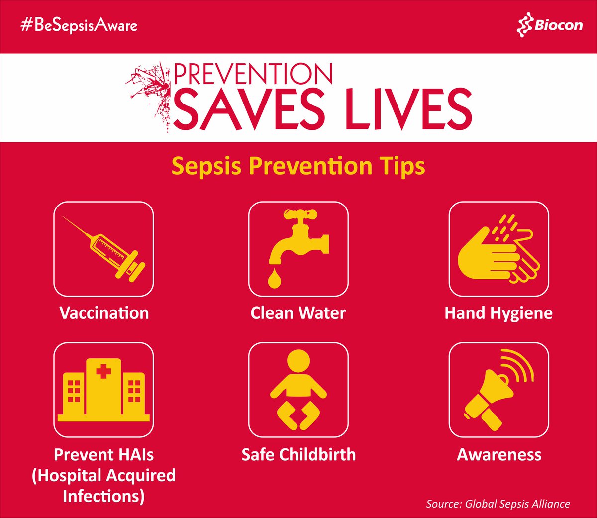 Bioconlimited's tweet photo. #DidYouKnow #Sepsis is one of the leading causes of death worldwide which can be prevented. Here are few tips which helps to prevent Sepsis. Itโs time to #BeSepsisAware. https://t.co/dN90Z3MVv1