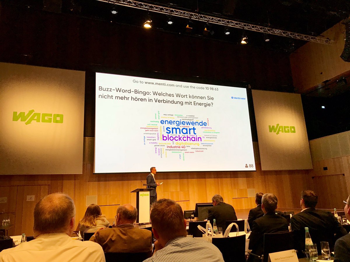 wasanderes's tweet photo. Tag zwei der #WAGO #Smartgrid Fachtagung in #Ingelheim startet mit der #Buzzword #Umfrage: „Welches Wort können Sie nicht mehr hören in Verbindung mit Energie?“ https://t.co/EOGdOqczbI