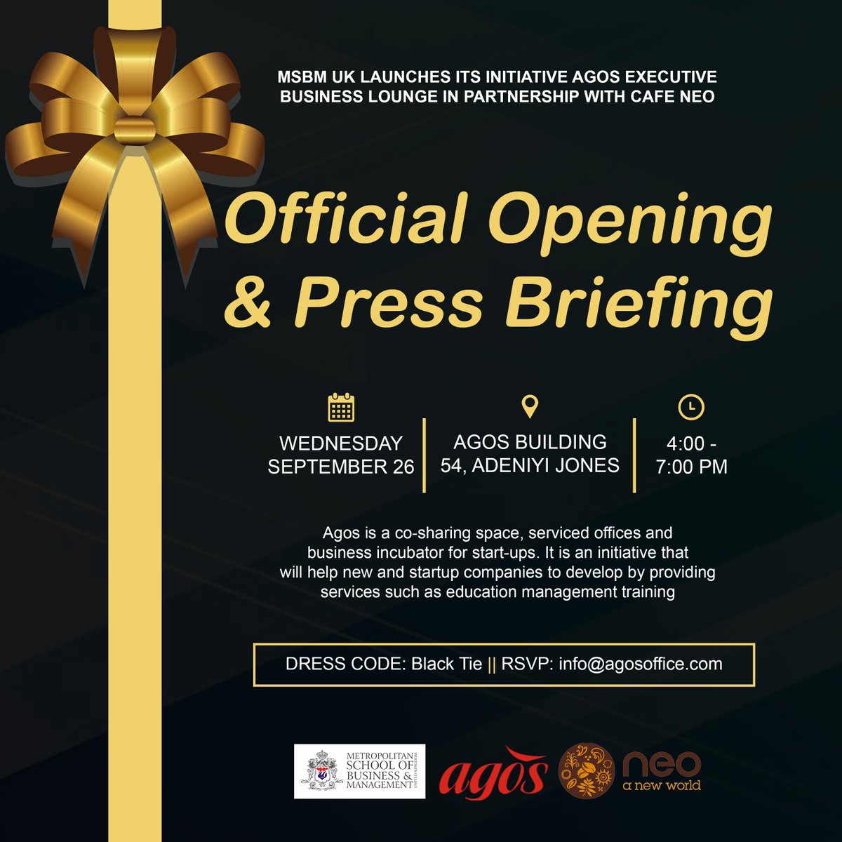 The Official Opening of @agosoffices an initiative of @MSBMNigeria
In #collaboration with @mycafeneo 

#OfficialOpening #OpeningDay #myfirstTweet #TheBest #AfricaFamous
#NaijaNo1DriveTimeShow #SaferRoadsInNigeria #WednesdayMotivation #WednesdayWisdom #Wednesday #wednesdaythoughts