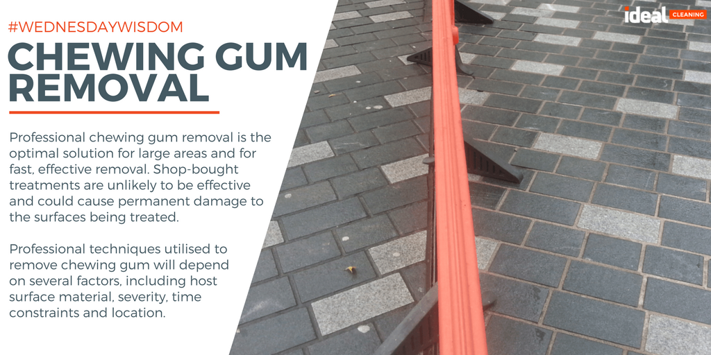 #WednesdayWisdom

Professional techniques utilised to remove #chewinggum will depend on several factors, including host surface material, severity, time constraints and location.