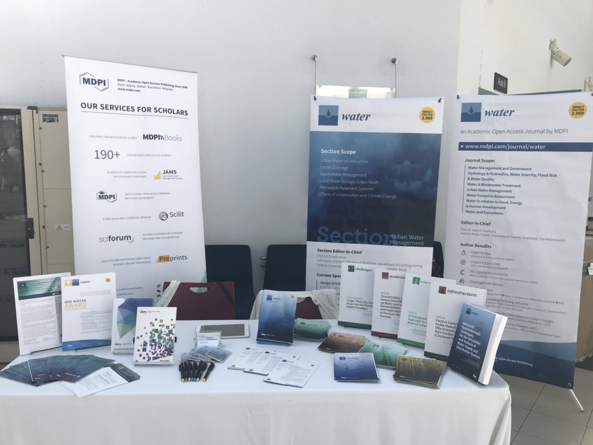 amanuel_herrera's tweet image. A closer look at the @Water_MDPI exhibition stand at the 11th International Conference on Urban Drainage Modelling at Palermo in Italy. #UDM2018 #hydroinformatics #mdpiwater