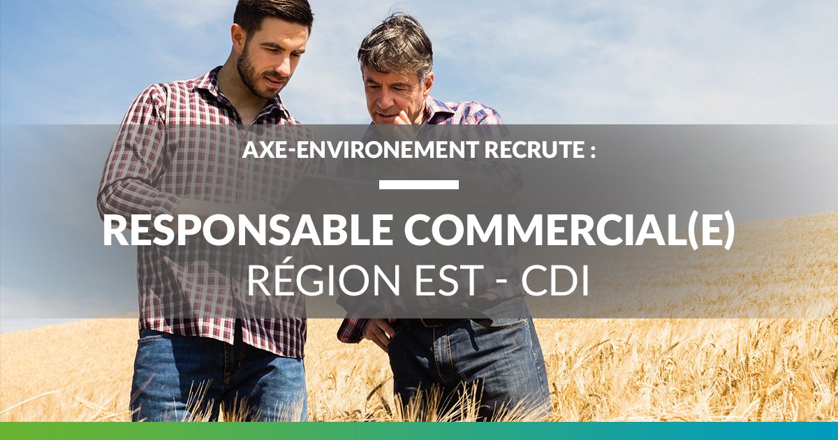 Rejoignez l'aventure Axe-environnement en devenant notre futur(e) Responsable Commercial(e) sur la région Est et participez à promouvoir les solutions pour une agriculture responsable !
Toutes les informations sont par ici : goo.gl/ZNFge5
#emploi #job #CDI #recrutement