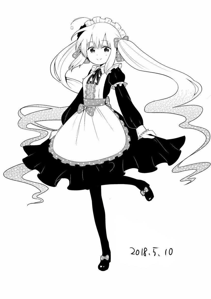 フォロワーさんが増えましたので5月に描いたものを微修正して再掲('ω')ノ メイドの日企画のメイド服幽霊ちゃん/番外編「よなかのがーるず①」 