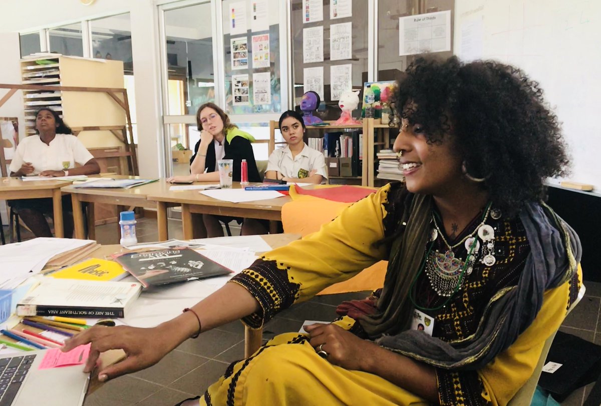 artsthailand's tweet photo. Seminars, presentations and studio critiques. Providing vocational, real-world engagment for visual art students with practicing artist Gabrielle Tesfaye #ptis #dpvisualarts #educationforcreativity https://t.co/A53wIrk1e4