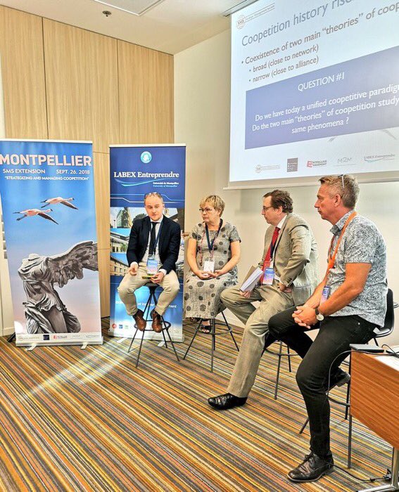 pchiambaretto's tweet photo. Very happy to organize the @Strategic_Mgmt extension in Montpellier with @AnneS_Fernandez and F. Le Roy! We have amazing panelists today such as @PaavoRitala @Wojciec86687476 M Bengtsson, O. Bruyaka, S. Albers, R. Bouncken and P Baumard ! @Montpellier_BS @MtpManagement #SMS2018 https://t.co/TZBooGH2WK