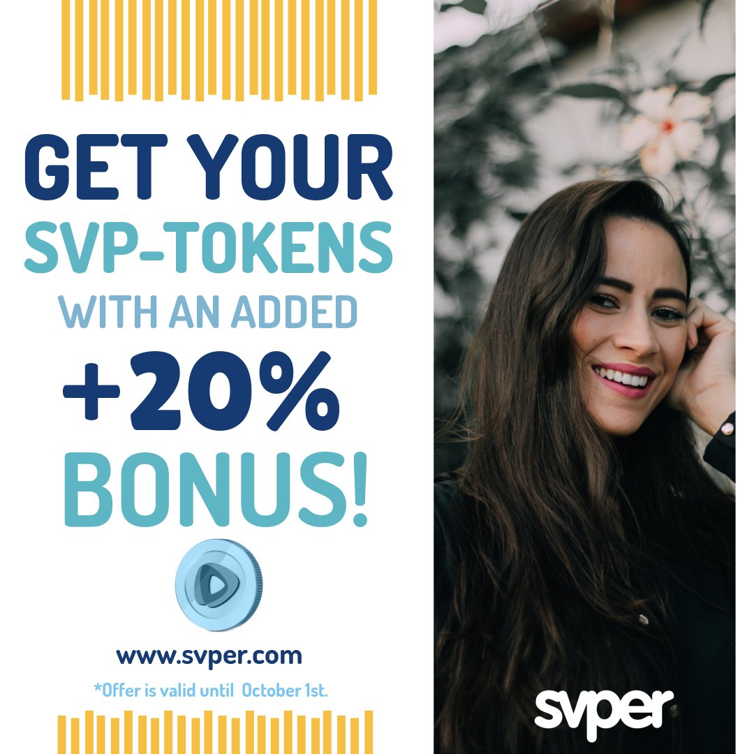 svperapp's tweet photo. ➡️ We have entered the 2nd round of the SVPER Pre-ICO! Don´t miss out on the chance to add a 20% BONUS to your SVP-Token purchase 🌟 Join the revolution of Social Media today at https://t.co/E2X5cYxu2E https://t.co/0l6JrKwr91