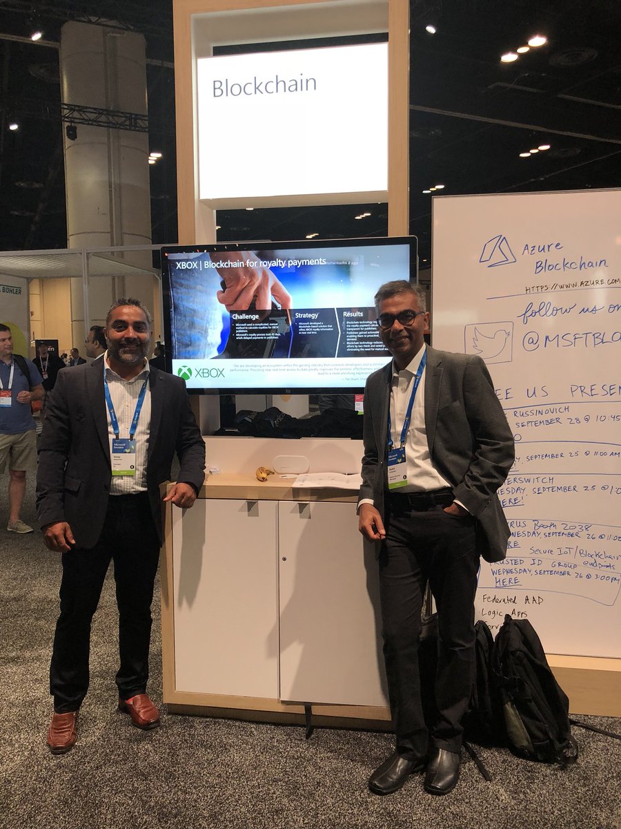 dghumman22's tweet photo. It was as great to see our Royalties Blockchain product being highlighted at the Microsoft Ignite 2018. Great work by the team and @MSFTblockchain  #TransformativeAge #blockchain #EY https://t.co/aYPMzQAWuF