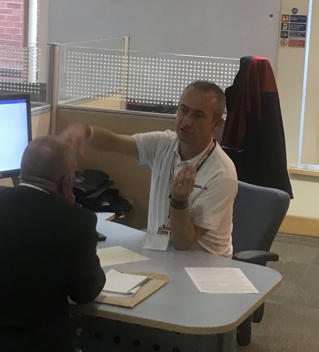 WakefieldWorks's tweet photo. @MarkoFujitsu in full flow this morning, positively improving someone’s cv/job prospects @JCPinWestYorks #pontefract https://t.co/I78tzUN0nI