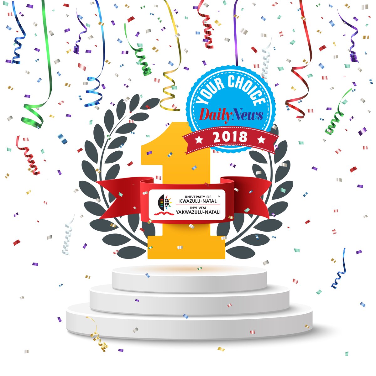 UKZN's tweet photo. Congratulations UKZN – 
voted Best University in KZN in the Daily News 
“Your Choice” survey. https://t.co/aPxrAZzia4