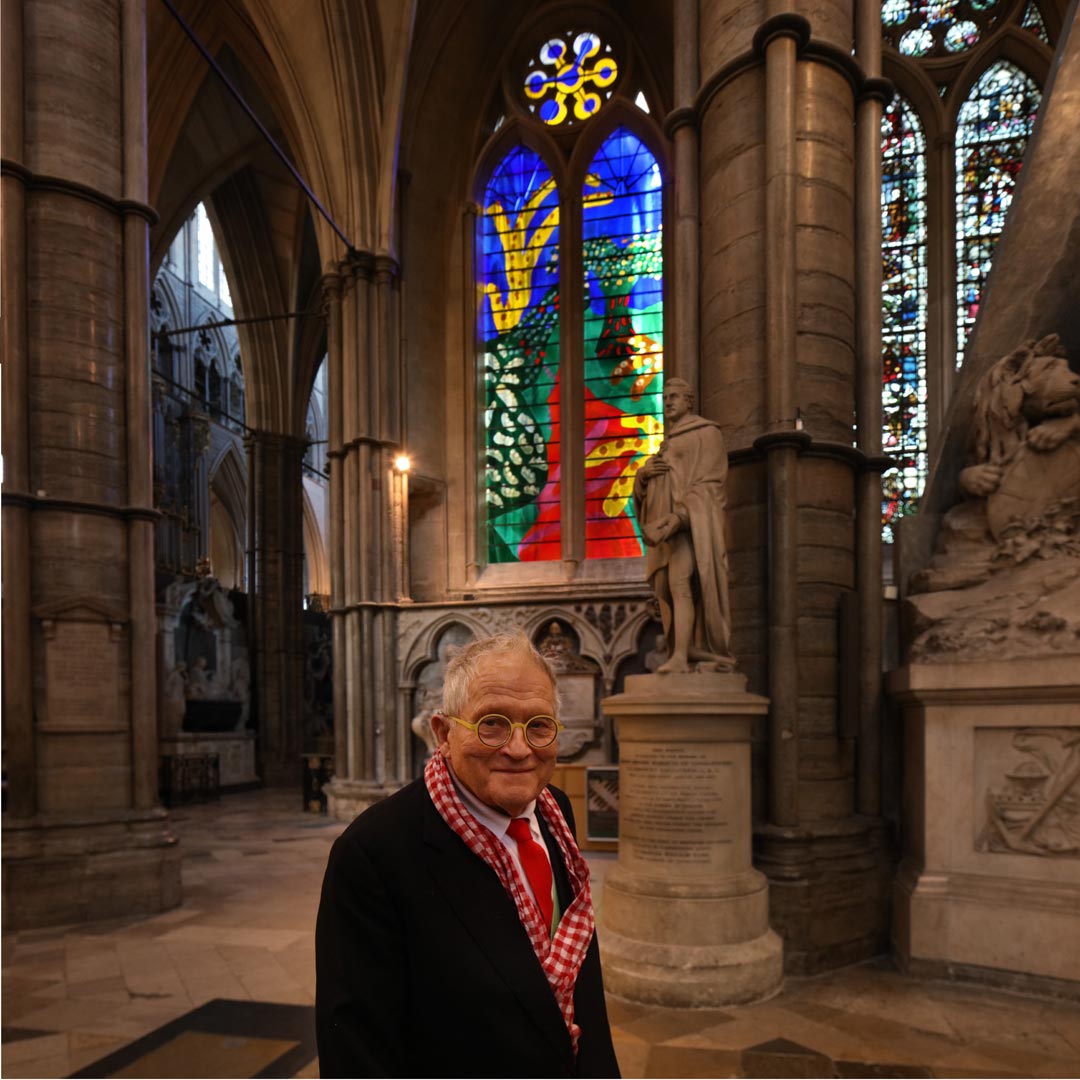 David Hockney with The Queen's Window