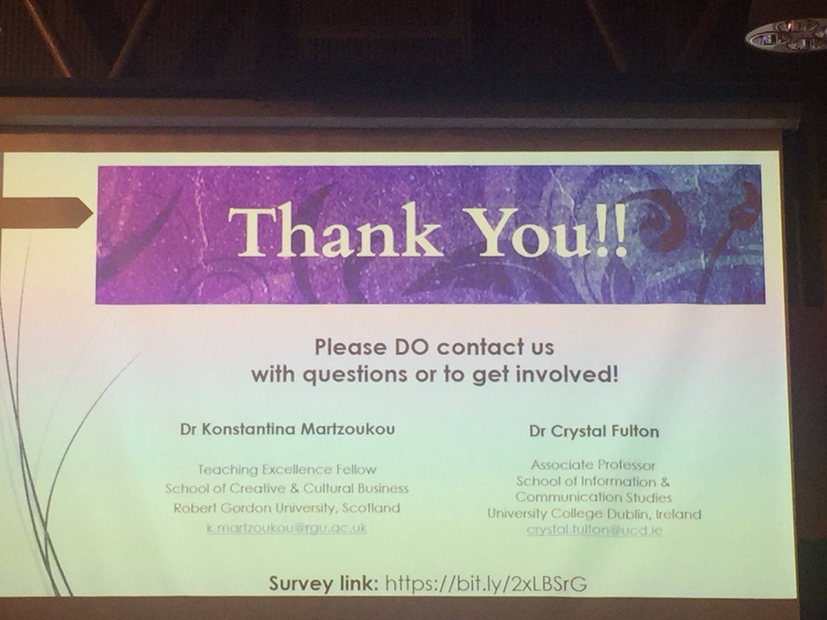 ECIL_2018's tweet photo. @Dinamartz and Crystal Fulton talked about their stydy: ”Digital Competence for Digital Citizenship: An Emerging Agenda for Students, Academics and Libraries in Partnership”. Test the survey! #ECIL2018 #digitalliteracy #infoLit https://t.co/pLCChHjMUf