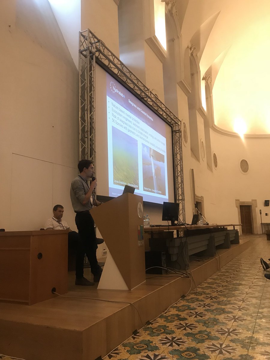 We are at the @hydralabplus  conference in Catania... interesting results on the interaction between vegetation flexibility and waves being presented by @DynamicCoast